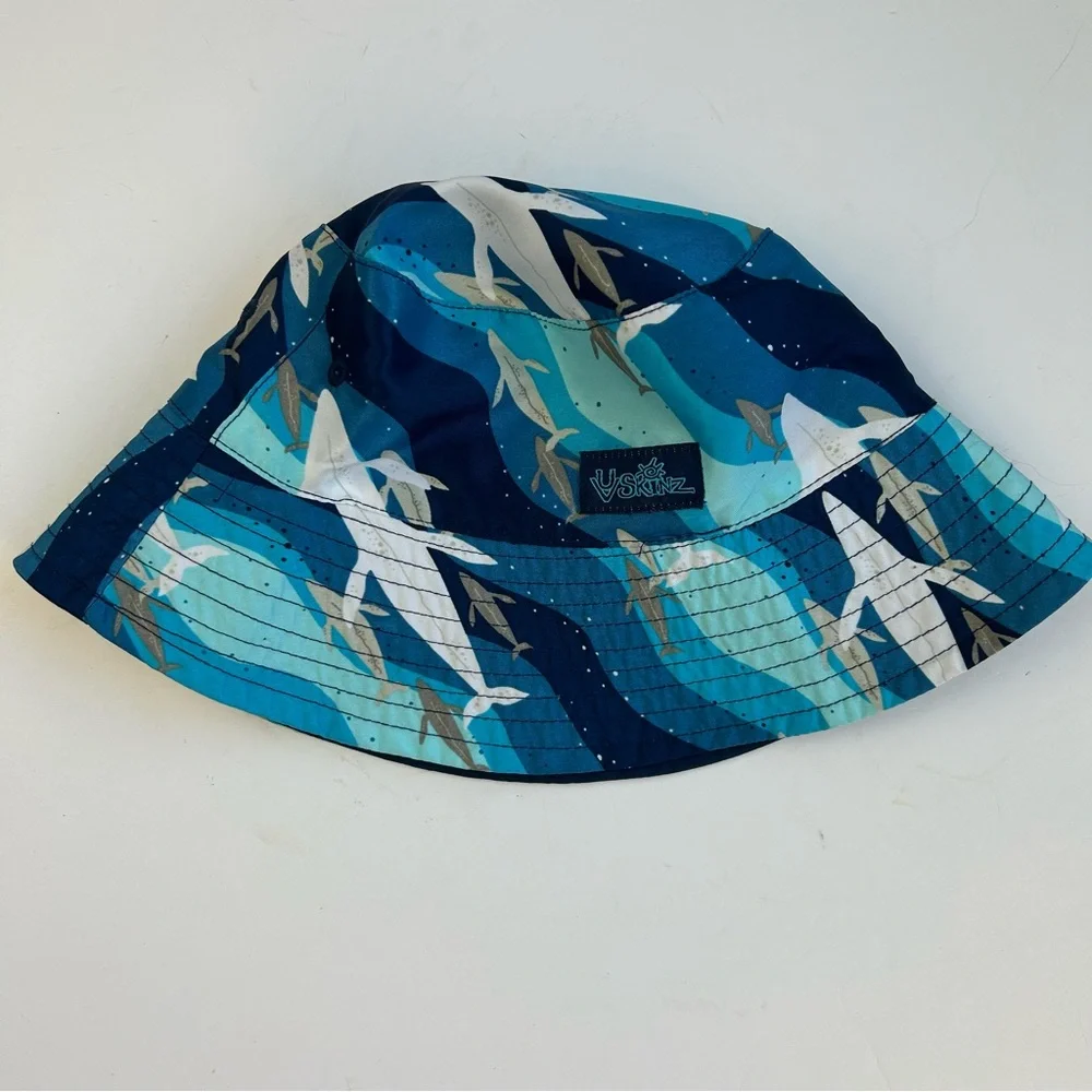 NEW UV Skinz Reversible Blue Shark Bucket Hat UPF50+ Vacation Boys SZ 6 Unisex